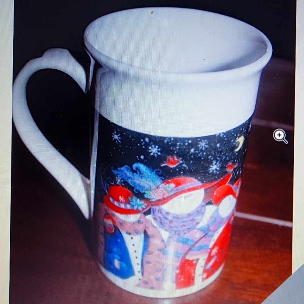 Royal Norfolk Collectible Snowman Snow Woman Christmas coffee mug cup EUC